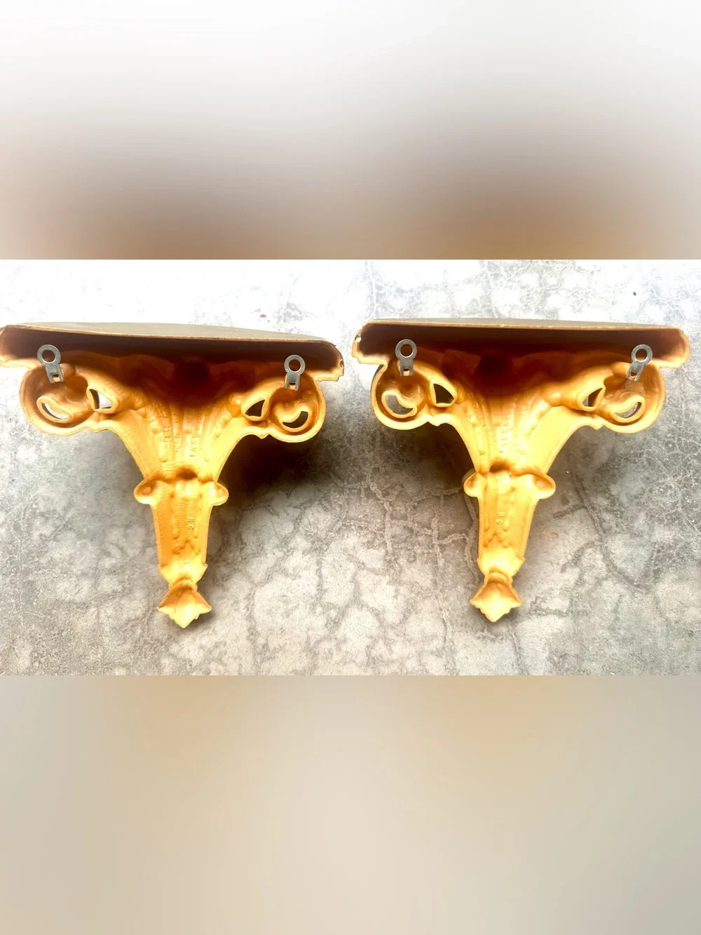 VTG 1986 Burwood Wall Sconce Shelf Gold Hollywood Regency 7 x 3.25 x 6.75